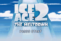 Ice Age 2 The Meltdown title screen for GameBoy Advance